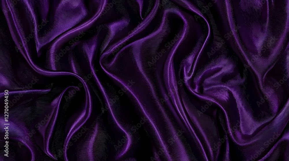 Obraz premium Luxurious Purple Silk Draped Fabric Texture Background for Design