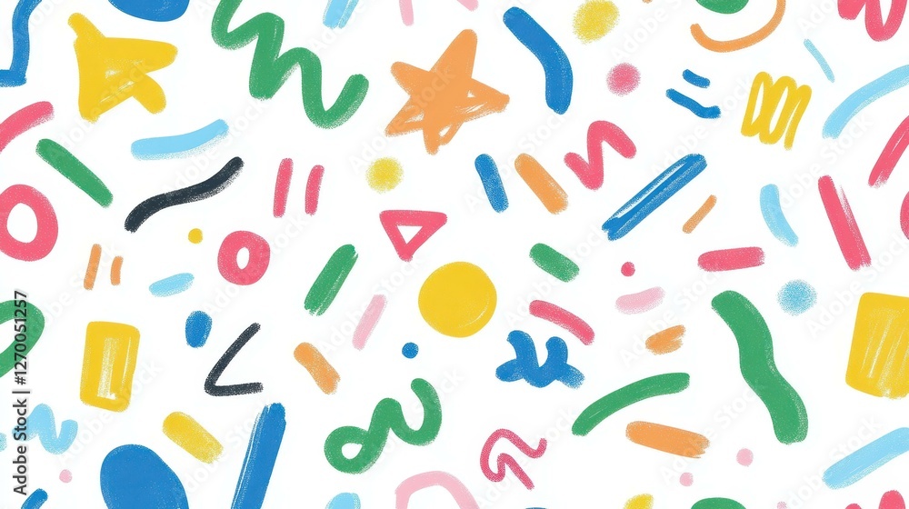 Whimsical doodles in vibrant colors create a joyous backdrop, perfect for childrens decor and celebratory themes. Whimsical doodles in vibrant colors create a joyous backdrop, perfect for childrens decor and celebratory themes.