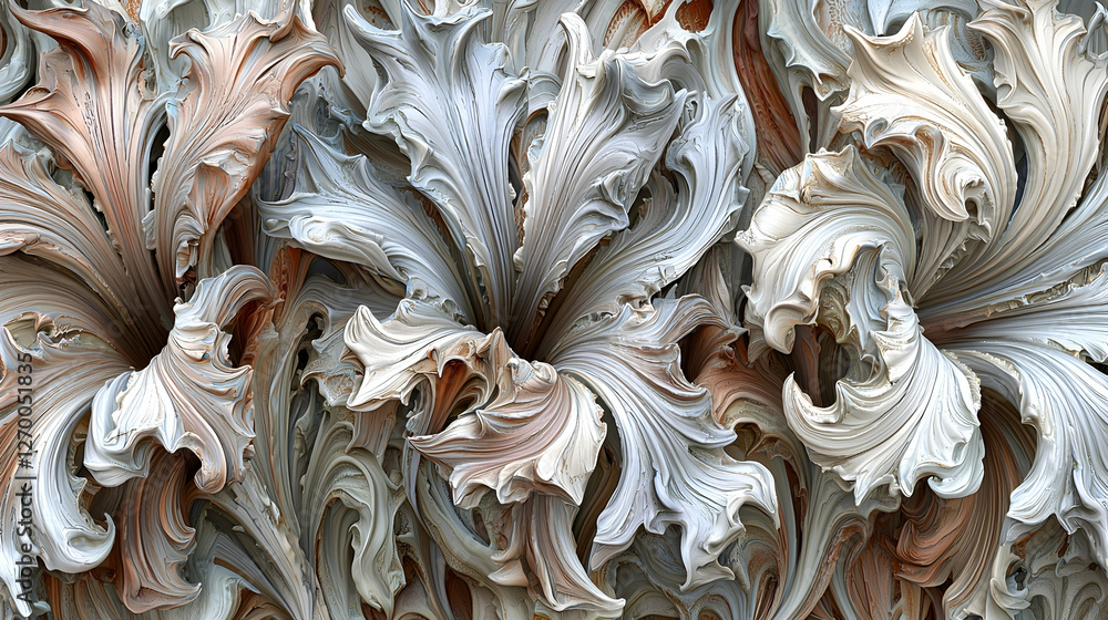 Abstract swirling floral design, textured background, neutral tones, digital art, website decor Abstract swirling floral design, textured background, neutral tones, digital art, website decor