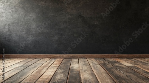 Wallpaper Mural Vintage rustic wall with a wood grain floor in an empty room. Torontodigital.ca