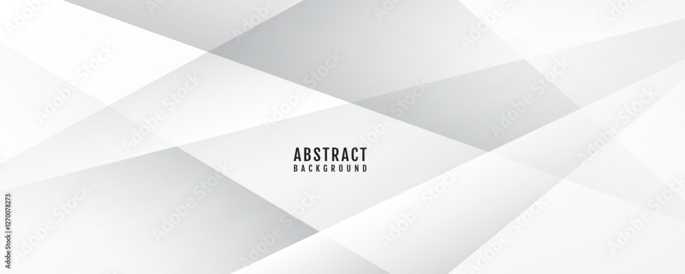 Fototapeta premium 3D white geometric abstract background overlap layer on bright space with polygon effect decoration. Modern graphic design element cutout style concept for web banner, flyer, card, or brochure cover