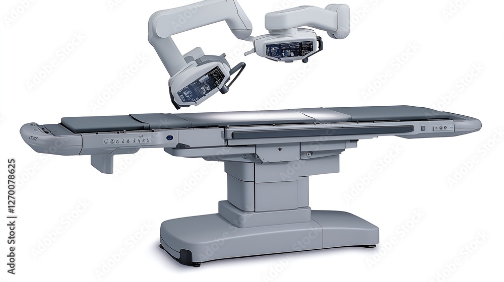 Naklejka premium Robotic surgery system, hospital operating room, medical technology, patient care