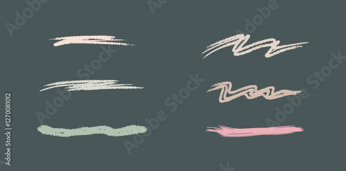 Crayon brush underline stroke collection