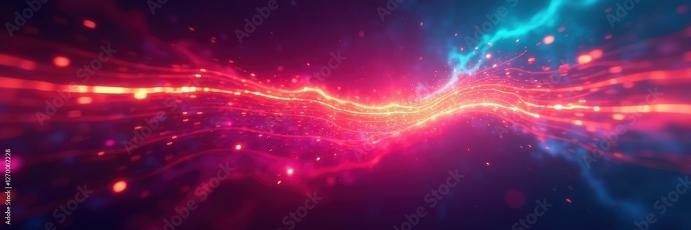 Fototapeta premium Blurred multicolored light streaks, dynamic motion , multicolored, speed