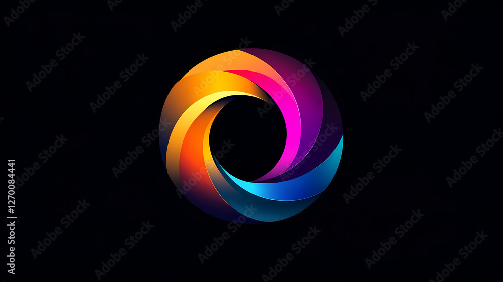 Colorful Circular Gradient on Black Background Colorful Circular Gradient on Black Background