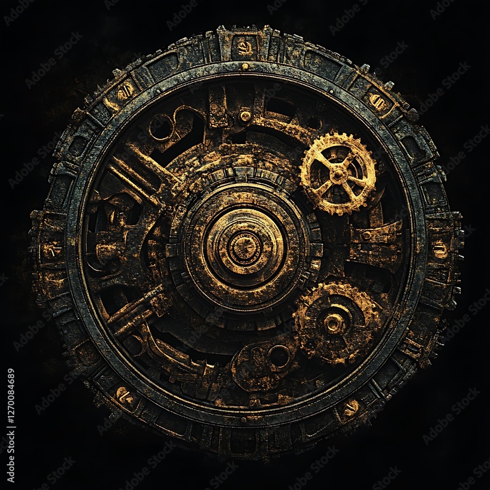 Fototapeta premium Ornate steampunk clockwork mechanism