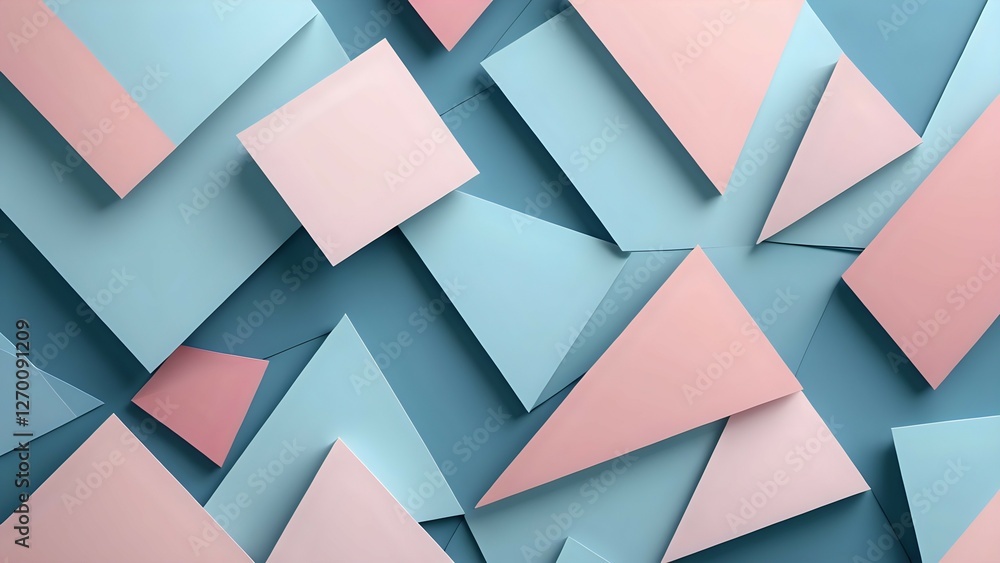 Soft geometric shapes in pastel blue and pink tones, creating a modern and elegant abstract background. Soft geometric shapes in pastel blue and pink tones, creating a modern and elegant abstract background.