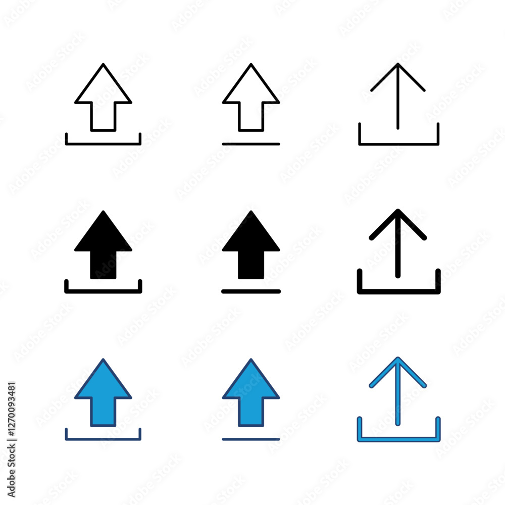 Upload icon set. load data symbol Upload icon set. load data symbol