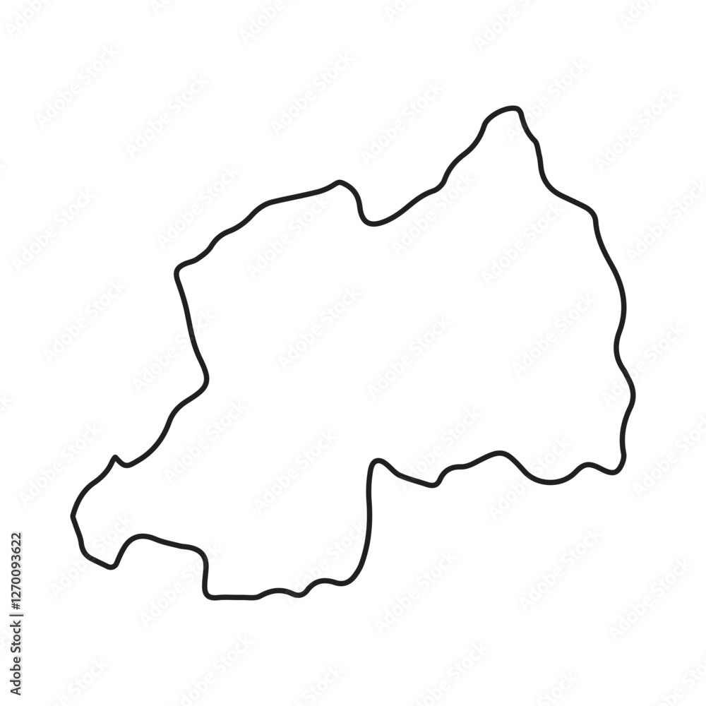 map of Rwanda line icon map of Rwanda line icon