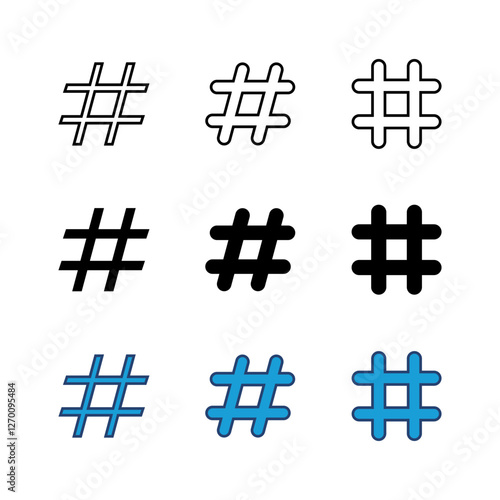 Hashtag icon set. hashtag symbol