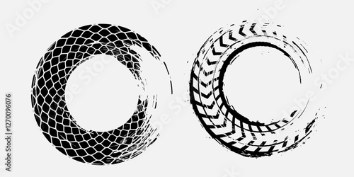 Brush circles. grunge circles tire