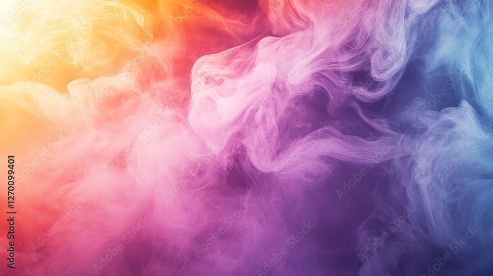 Obraz premium Colorful Smoke Background With Vibrant Gradients Creates An Ethereal, Dreamy Feel.