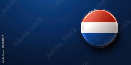 A Stylish Representation of the Netherlands Flag Against a Smooth Blue Background photo