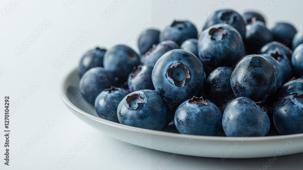 Large premium blueberries in a plate. Close-up, macro, good quality Large premium blueberries in a plate. Close-up, macro, good quality