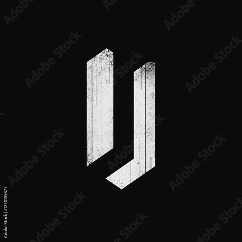 Sleek Letter U with Vertical Line Accents photo