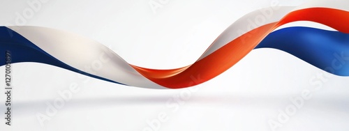 Dynamic Flow of Colors Representing the Russian Flag with Graceful Curves and Sheen photo