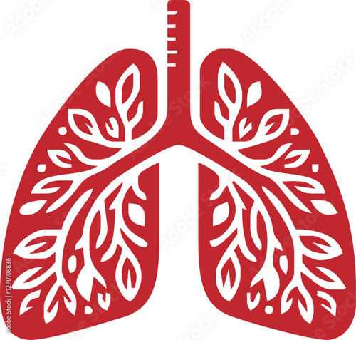 lungs icon Vector Flat design.icon Style Lungs outline Human internal organ, lungs line icon design for medical app, logo, website. Vector illustration. Lungs vector icon 