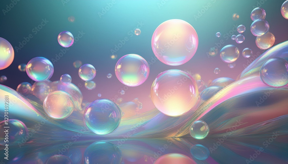 ぷくぷくクリスタルの幻想的な3D背景 ぷくぷくクリスタルの幻想的な3D背景
