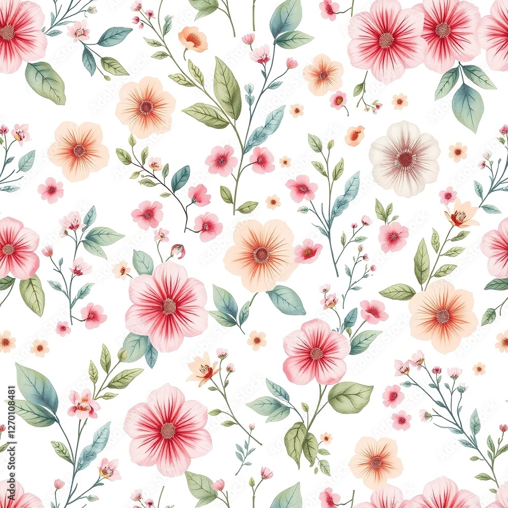 Floral Fantasy: Seamless Patterns of Botanical Delights in Pastel Hues Floral Fantasy: Seamless Patterns of Botanical Delights in Pastel Hues