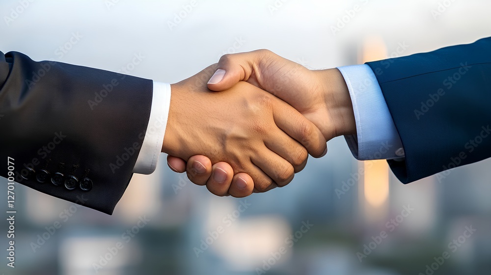Close-Up of Professional Handshake Between Two Business Partners Close-Up of Professional Handshake Between Two Business Partners