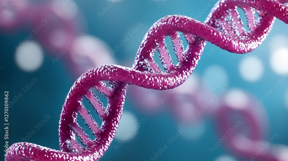 Colorful DNA Helix Model with Detailed Structure and Background Colorful DNA Helix Model with Detailed Structure and Background