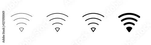 WIFI Icon vector isolated on white background. signal vector icon. Wireless and wifi icon or sign for remote internet access