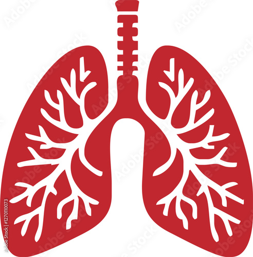 lungs icon Vector Flat design.icon Style Lungs outline Human internal organ, lungs line icon design for medical app, logo, website. Vector illustration. Lungs vector icon 