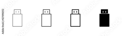 Usb icon vector isolated on white background. Flash disk icon vector