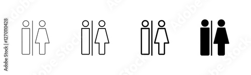 Toilet icon vector isolated on white background. Toilet sign. Man and woman restroom icon vector. Male and female icon