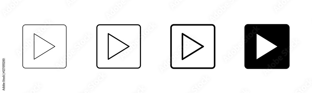 play Icon vector isolated on white background. Play button vector icon. Video icon vector play Icon vector isolated on white background. Play button vector icon. Video icon vector