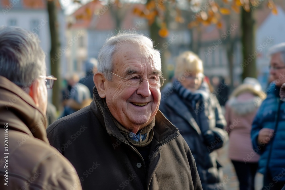 Old man in the city center. Old man in the city center.