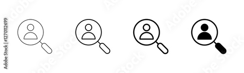 Hiring icon vector isolated on white background. Human resources concept. Recruitment. Search job vacancy icon. Hire. Find people icon