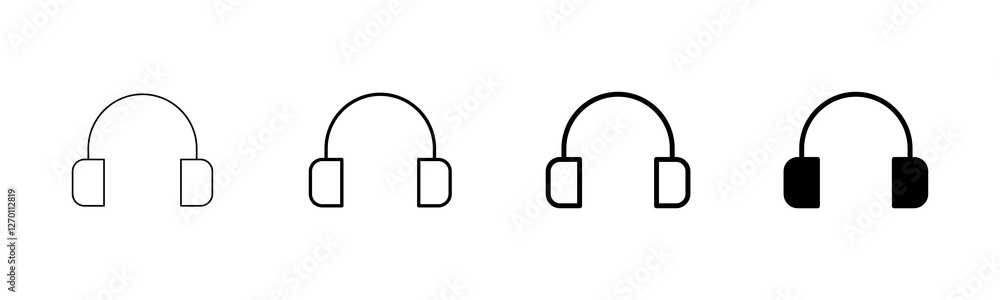 Obraz premium Headphone icon vector isolated on white background. Headphone vector icon. Call us