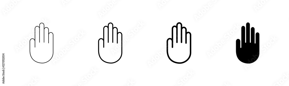 Hand icon vector isolated on white background. Hand gesture. hand stop Hand icon vector isolated on white background. Hand gesture. hand stop
