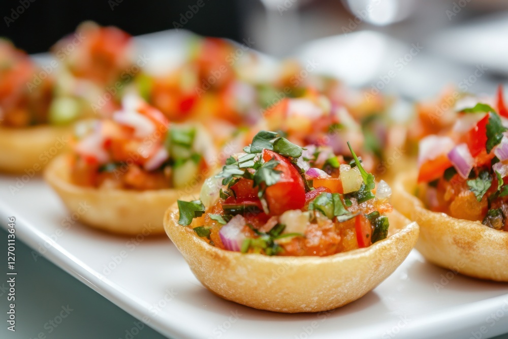 close up of bruschetta with tomato and basil close up of bruschetta with tomato and basil