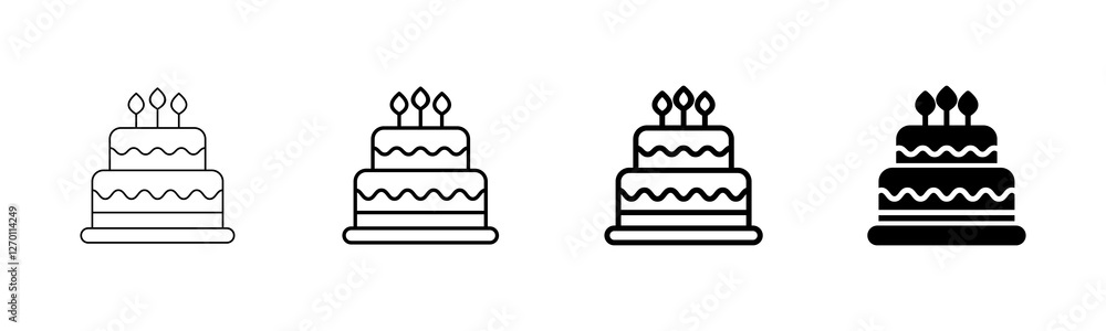 Cake icon vector isolated on white background. Cake vector. Birthday cake icon Cake icon vector isolated on white background. Cake vector. Birthday cake icon