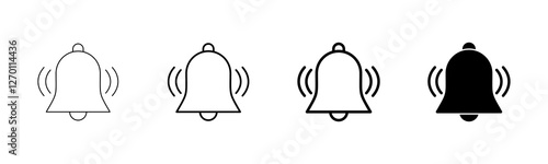 Bell Icon vector isolated on white background. Notification symbol. Bell vector icon