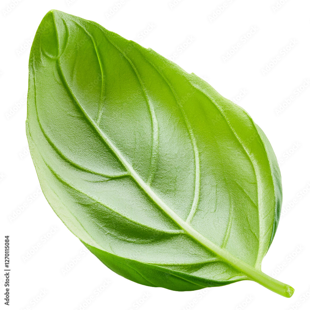 Fototapeta premium Basil Leaf isolated on white background full depth of field