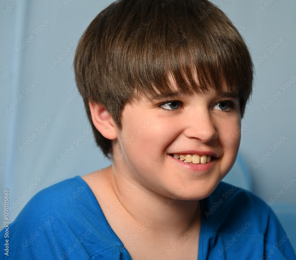 beautiful children on blue background beautiful children on blue background