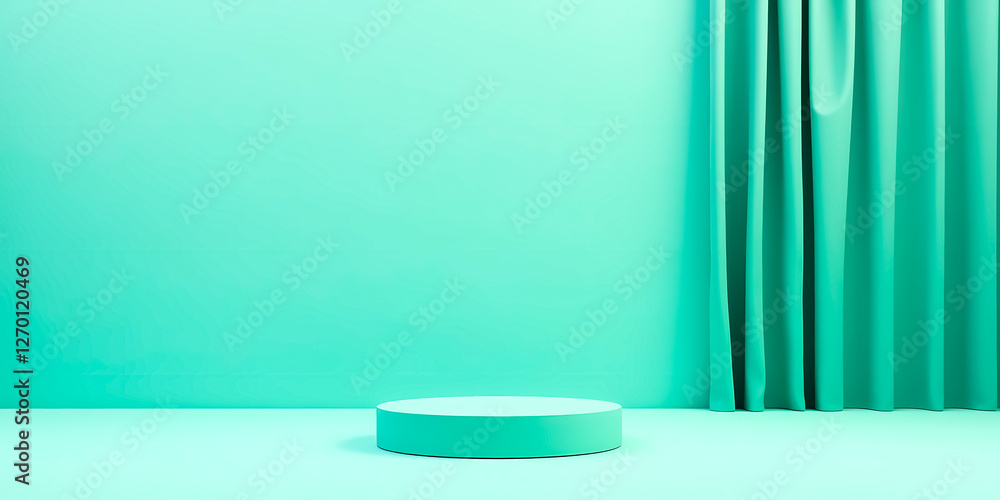 cylindrical display platform in a minimalist aqua studio setting cylindrical display platform in a minimalist aqua studio setting