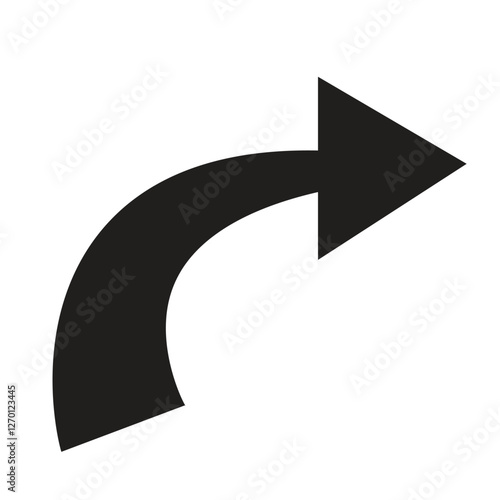 Black arrow icon on white background—flat and minimalist style
