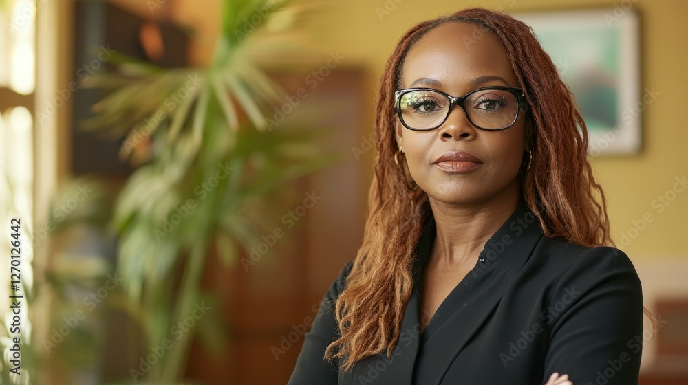 Portrait of a Confident Black Woman in a Professional Setting Portrait of a Confident Black Woman in a Professional Setting