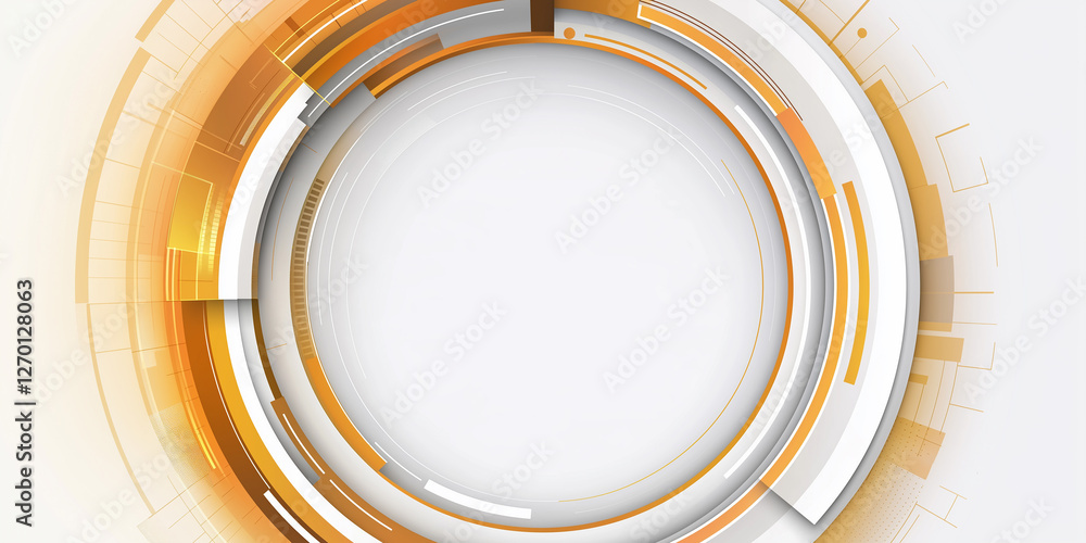 Orange and white circular hud elements creating modern technological background Orange and white circular hud elements creating modern technological background