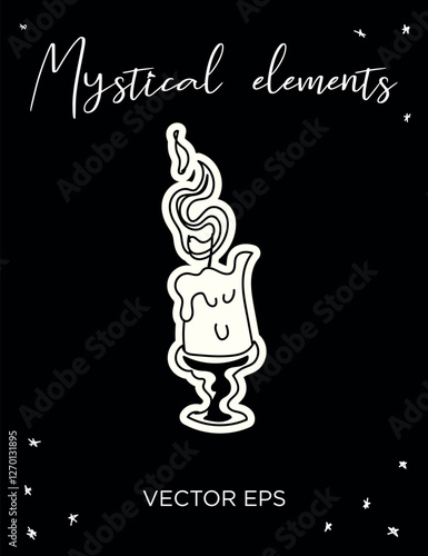 Mystical Candle Illustration Vector line art. Perfect for tattoos, prints, branding, and spiritual designs.
