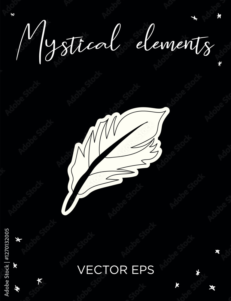 Mystical White Feather Vector line art. Perfect for tattoos, prints, branding, and spiritual designs. Mystical White Feather Vector line art. Perfect for tattoos, prints, branding, and spiritual designs.