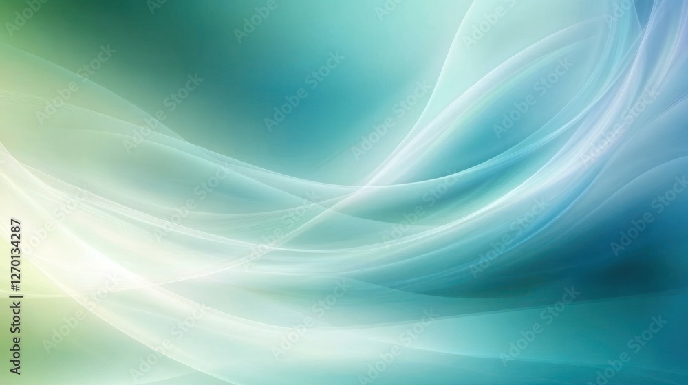 Naklejka premium Abstract flowing light and shadow background with teal and green tones