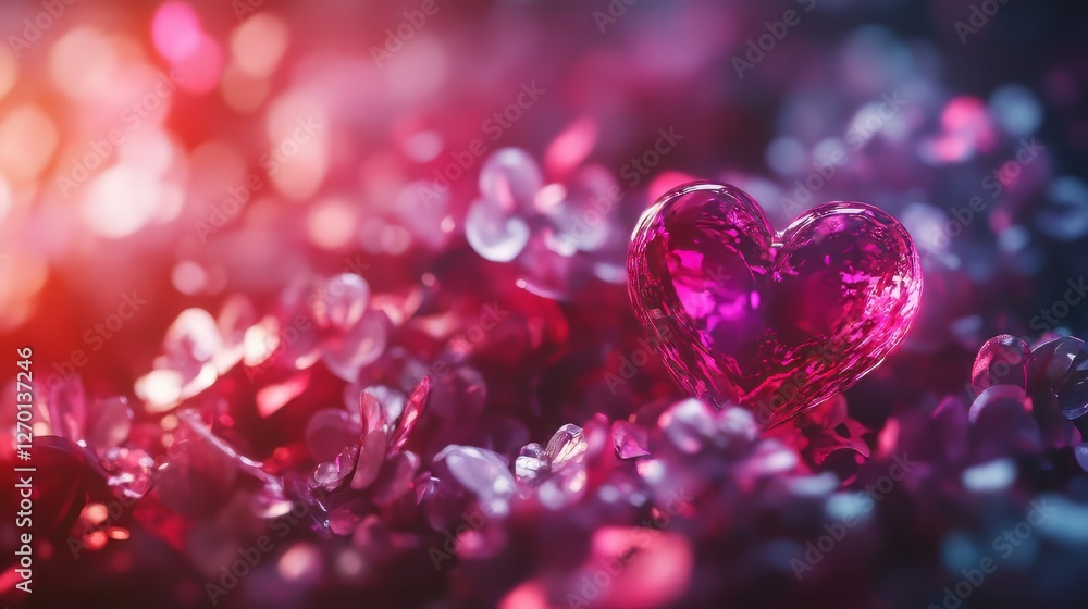 Heart of glass floating amidst the petals Heart of glass floating amidst the petals