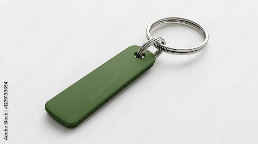 green keychain mockup isolated on white background green keychain mockup isolated on white background