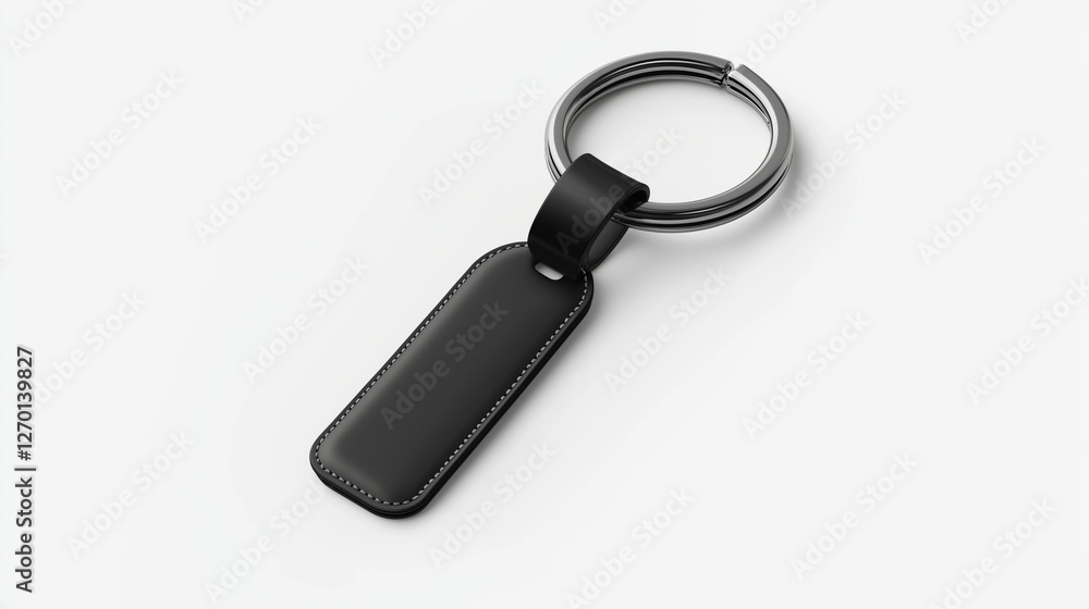 black keychain mockup isolated on white background black keychain mockup isolated on white background