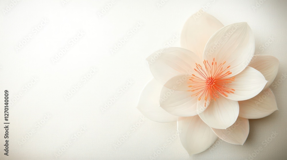 Fototapeta premium Elegant Cream Flower Bloom Soft Pastel Floral Background Image